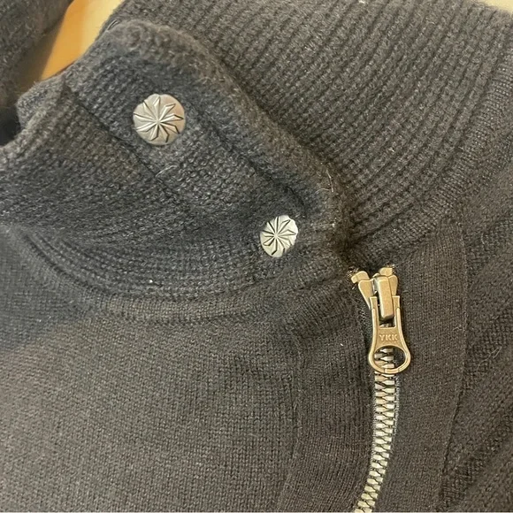 Athleta Black Mission Moto Sweater Wool blend - Picture 4 of 9